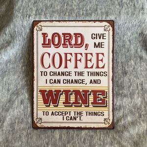 Rustic Quote Sign Metal Lord Coffee Wine Large